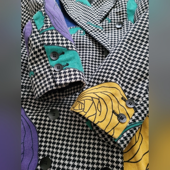 Mondi Vintage blazer with flower design size large 87% cotton 13% linen - Picture 6 of 10